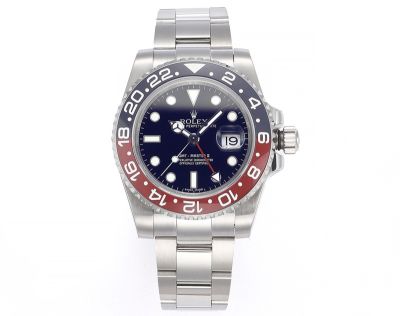 ROLEX GMT  904L Steel 3186 Movement Dark Blue Watch
